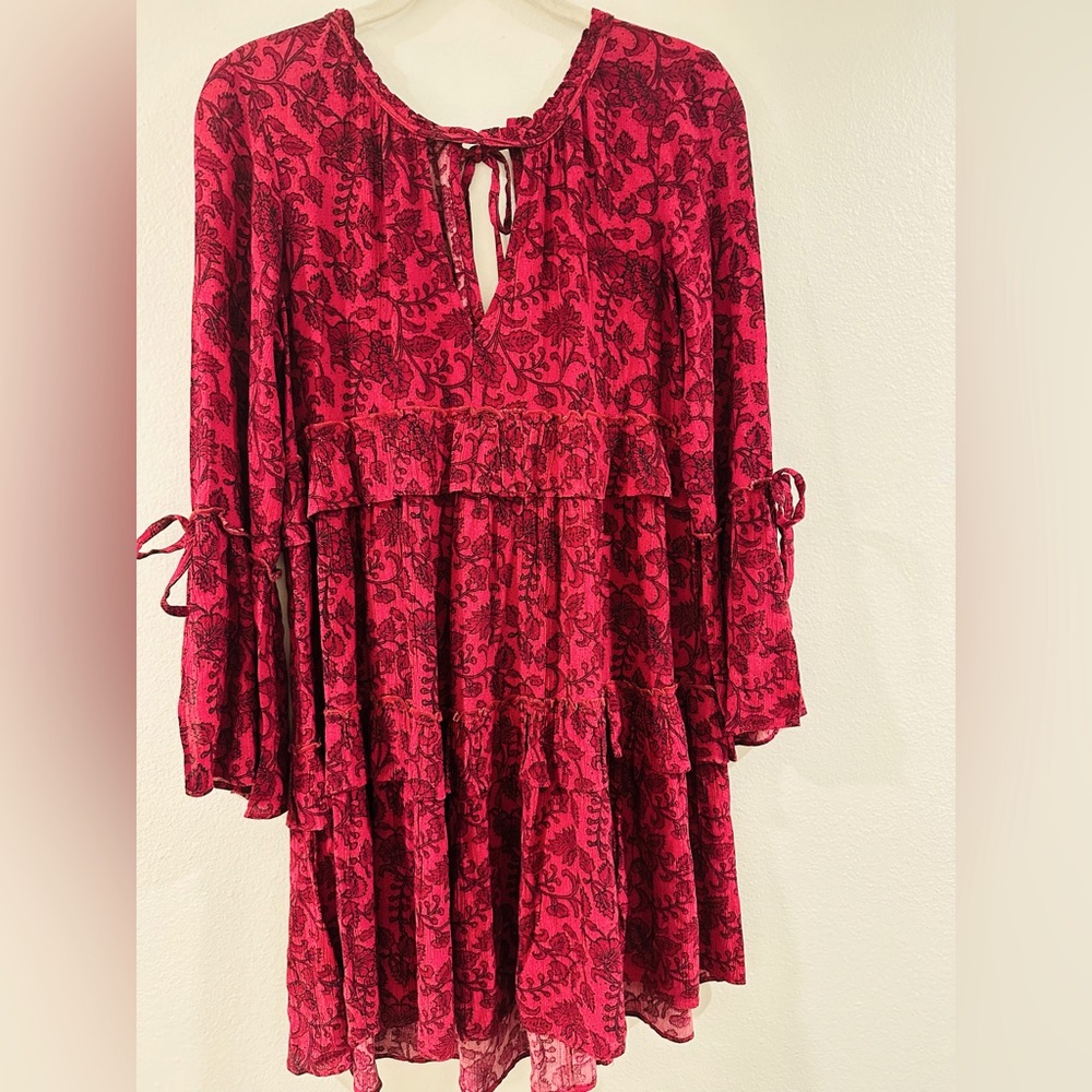 Floral oversized boho mini dress/tunic